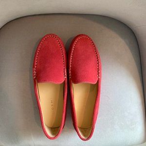 M. Gemi Felize Drivers Red/Poppy Suede Leather size 37.5, Excellent Condition
